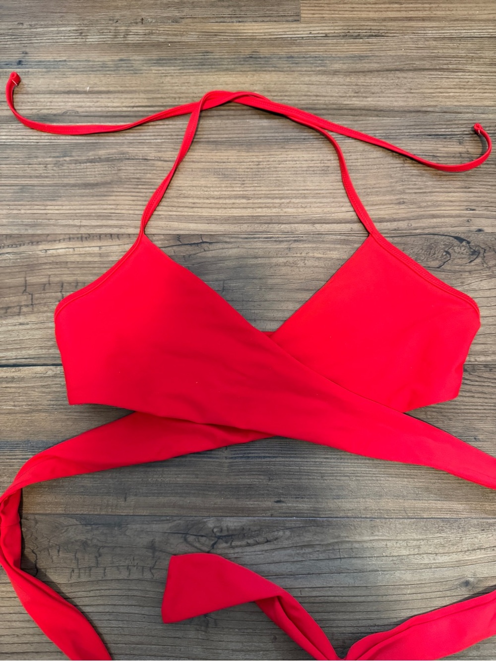 aerie Bright Red Wrap Bikini Top super cute!! Size medium